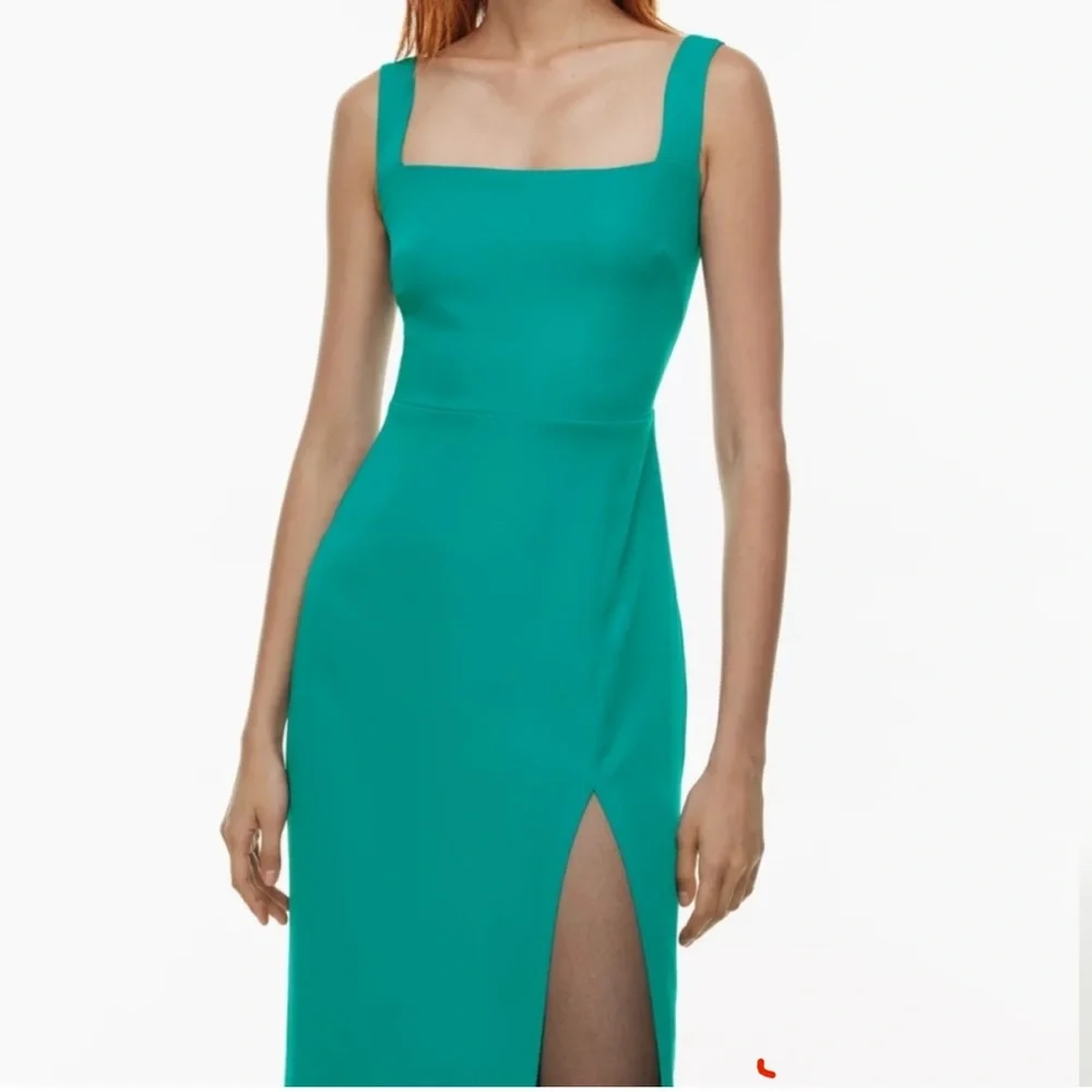 Babaton 90s Slip Dress in Emerald Green - Picture 2 of 9